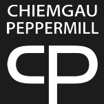 Pfeffermühle Gewürzmühle Salzmühle Holz Handarbeit - Chiemgau Peppermill-Logo