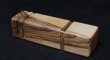 Preview: Pfeffermühle Holz Handarbeit Walnuss Gold Urig Rinde - CP1801446