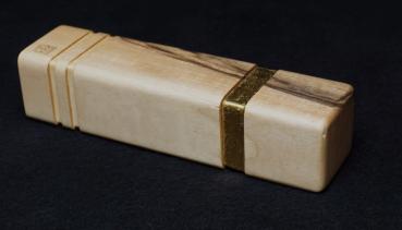 Preview: Pfeffermühle Holz Handarbeit Walnuss Gold Urig Rinde - CP1801447