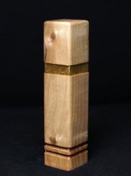 Preview: Pfeffermühle Holz Handarbeit Walnuss Gold Urig Rinde - CP1801448