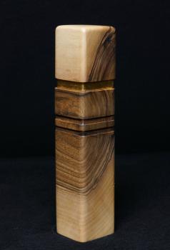 Preview: Pfeffermühle Holz Handarbeit Walnuss Gold Urig Rinde - CP1801450