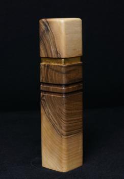 Preview: Pfeffermühle Holz Handarbeit Walnuss Gold Urig Rinde - CP1801450