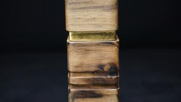 Pfeffermühle Holz Handarbeit Walnuss Gold Urig Rinde - CP1801450