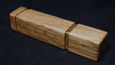 Preview: Pfeffermühle Holz Handarbeit Walnuss Gold Urig Rinde - CP1801451