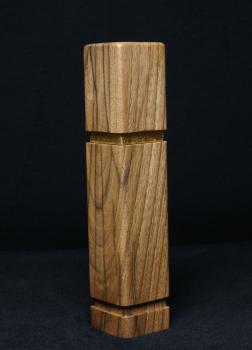 Preview: Pfeffermühle Holz Handarbeit Walnuss Gold Urig Rinde - CP1801451