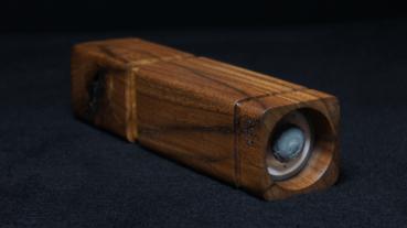 Preview: Pfeffermühle Holz Handarbeit Walnuss Gold Urig Rinde - CP1801452