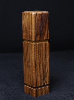 Preview: Pfeffermühle Holz Handarbeit Walnuss Gold Urig Rinde - CP1801453