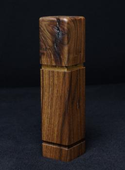 Preview: Pfeffermühle Holz Handarbeit Walnuss Gold Urig Rinde - CP1801453