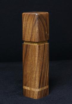 Preview: Pfeffermühle Holz Handarbeit Walnuss Gold Urig Rinde - CP1801454