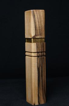 Preview: Pfeffermühle Holz Handarbeit Walnuss Gold Urig Rinde - CP1801454