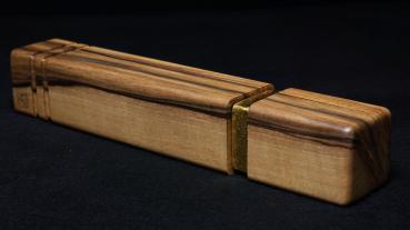 Preview: Pfeffermühle Holz Handarbeit Walnuss Gold Urig Rinde - CP1801456