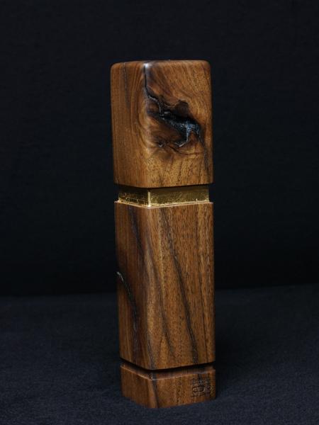 Pfeffermühle Holz Handarbeit Walnuss Gold Urig Rinde - CP1801452