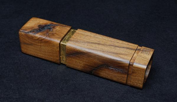 Pfeffermühle Holz Handarbeit Walnuss Gold Urig Rinde - CP1801452